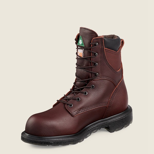 Red Wing Safety Boots Burgundy - Mens Supersole® 2.0 - 8-inch Insulated Waterproof Csa Toe - 3851-NF